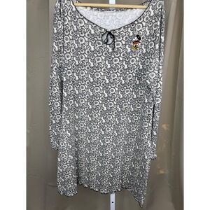 Walt Disney World Minnie Mouse A-Line Dress Y2K Black White Long Sleeve